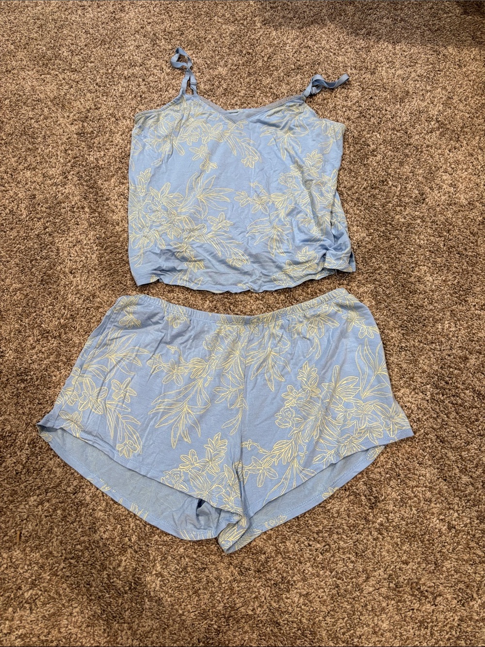 stars above Light Blue Floral Cami & Short Sleep Set
